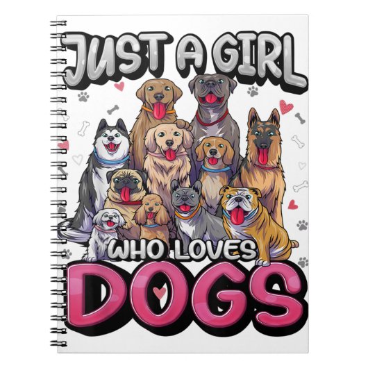 Carnet Juste Une Fille Qui Aime Les Chiens Drôle Amoureux (Devant)