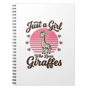 Carnet Juste une fille qui aime les girafes vintage shirt