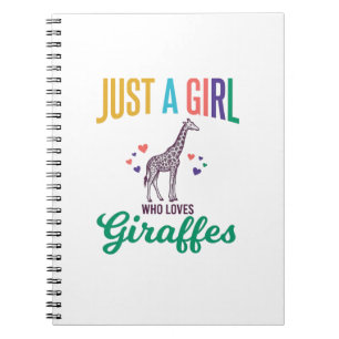 Carnet Juste une fille qui aime les girafes vintage vecte