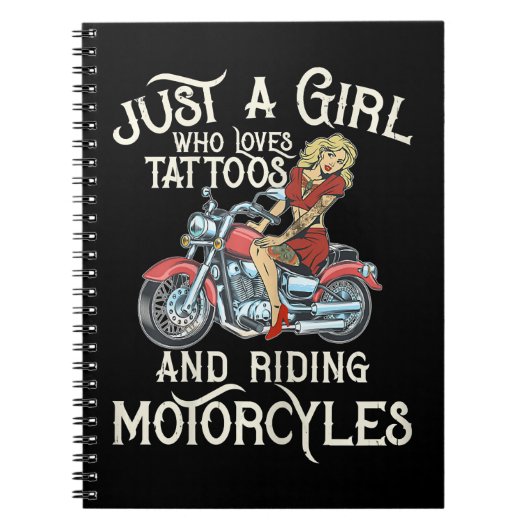 Carnet Juste Une Fille Qui Aime Les Motos Drôle Art Gift. (Devant)