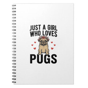 Carnet Juste Une Fille Qui Aime Les Pugs Chemise Vintage