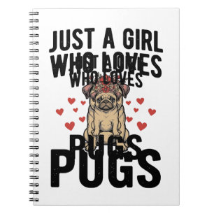 Carnet Juste Une Fille Qui Aime Les Pugs Chemise Vintage