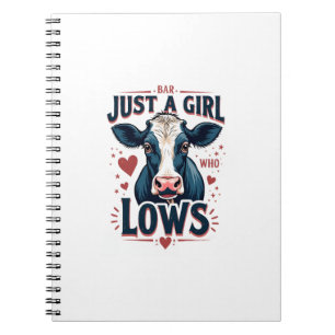 Carnet Juste une fille qui aime les vaches Vintage Cow Lo