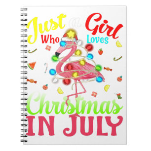 Carnet Juste Une Fille Qui Aime Noël En Flamant rose Juil