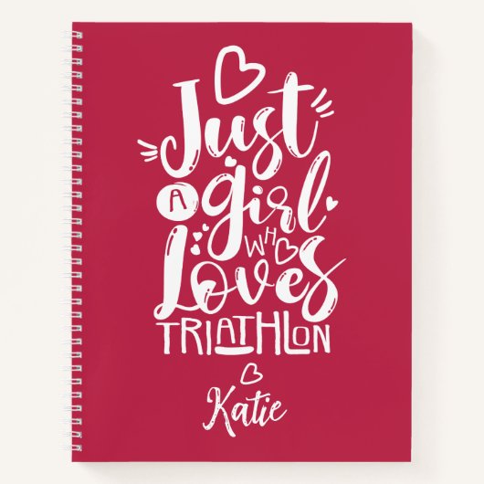 Carnet Juste une fille Triathlon Inspiration Script moder (Devant)