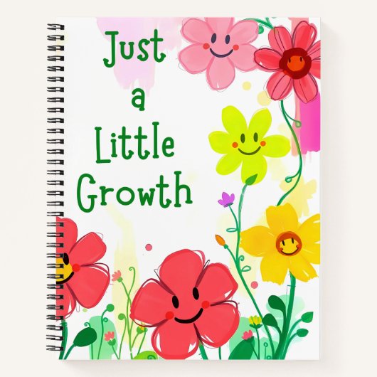 Carnet Juste une petite croissance - Floral (Devant)