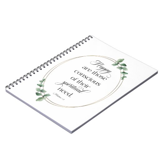 Carnet JW 2026 Année Texte avec Eucalyptus Matthieu 5:3 (Côté gauche)