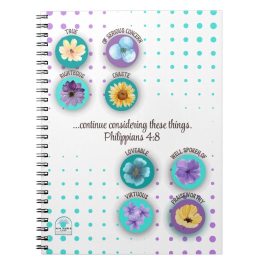 Carnet JW - Philippiens 4:8 (Devant)