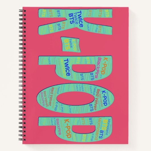 Carnet K-Pop Notebook WordArt Kool K Design (Devant)