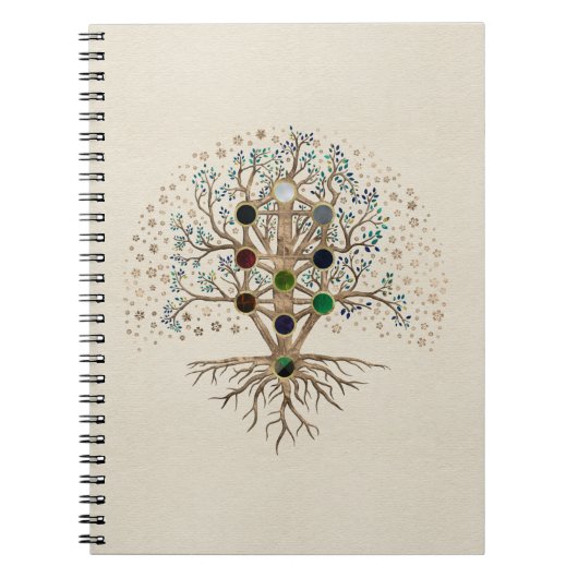 Carnet Kabbalah L'arbre de vie sur toile (Devant)