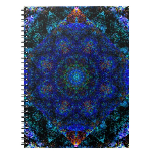 Carnet Kaleidoscope Bleu Bohème, (Devant)