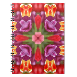 Carnet Kaleidoscope de tulipes colorées