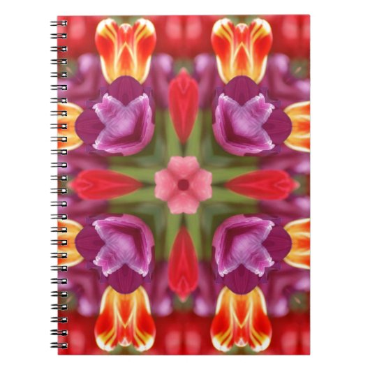 Carnet Kaleidoscope de tulipes colorées (Devant)
