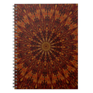 Carnet Kaleidoscope Design Brown foncé motif floral
