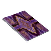 Carnet Kaleidoscope en violet, magenta, abstrait or (Côté Droit)