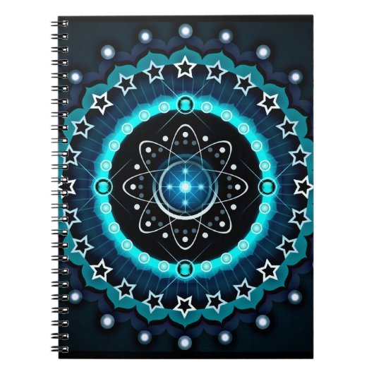 Carnet Kaleidoscope Mandala avec un Arrière - plan noir (Devant)