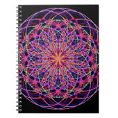 Carnet Kaleidoscope noir rose rouge (Devant)