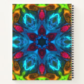 Carnet Kaleidoscope psychédélique bleu rose et vert (Dos)
