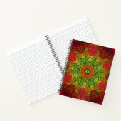 Carnet Kaleidoscope psychédélique Fleur vert et rouge (Intérieur)