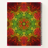 Carnet Kaleidoscope psychédélique Fleur vert et rouge (Dos)
