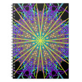 Carnet Kaleidoscope Star, Art Vert Orange Violet (Devant)
