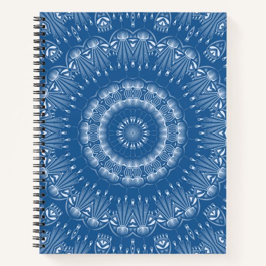 Carnet Kaleidoscopic summer circle mosaic print blue colo (Devant)