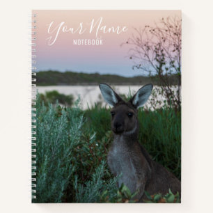 Carnet Kangaroo Australie Coucher de soleil rose double f
