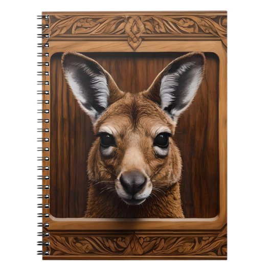 Carnet Kangaroo en bois 3D australien (Devant)