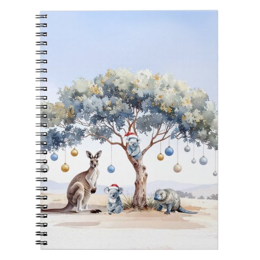 Carnet Kangaroo Koalas Platypus Noël Gumtree Baubles (Devant)