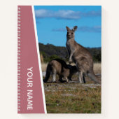 Carnet Kangaroo mère et bébé en Australie, or Rose (Devant)