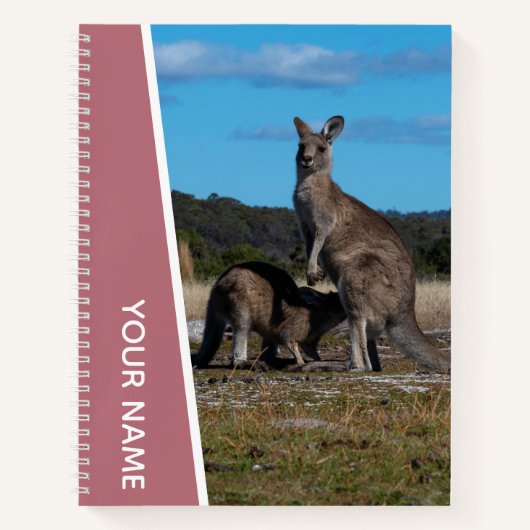 Carnet Kangaroo mère et bébé en Australie, or Rose (Devant)