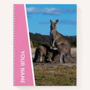 Carnet Kangaroo mère et bébé en Australie, rose