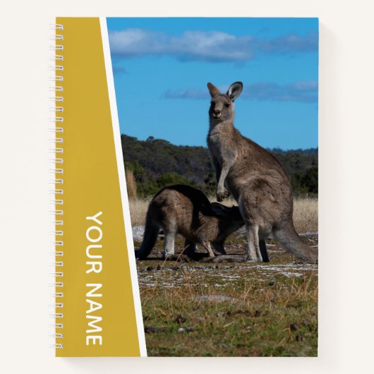 Carnet Kangourou mère et bébé en Australie, Or (Devant)