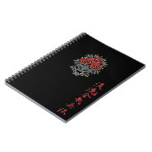 Carnet Kanji Rose Oni Noir (Côté gauche)