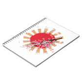 Carnet Katana d'épée japonaise avec fleurs de sakura (Côté gauche)