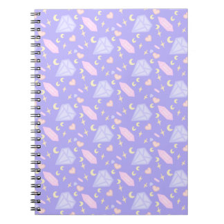 Carnet Kawaii Bijoux Cristaux Lunes Étoiles Coeurs Pastel