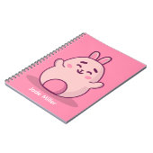 Carnet Kawaii Bunny rose Nom personnalisé (Côté gauche)