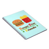 Carnet Kawaii Cartoon Burger Frites Amis BFF (Côté Droit)
