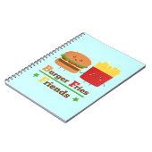 Carnet Kawaii Cartoon Burger Frites Amis BFF (Côté gauche)