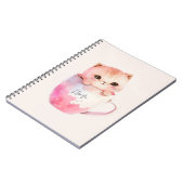 Carnet Kawaii Chat Chibi Rose Blushing (Côté gauche)