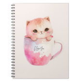 Carnet Kawaii Chat Chibi Rose Blushing (Devant)