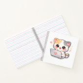 Carnet Kawaii Chat Ordinateur Portable | Journal M (Intérieur)