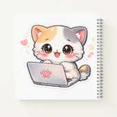 Carnet Kawaii Chat Ordinateur Portable | Journal M (Dos)