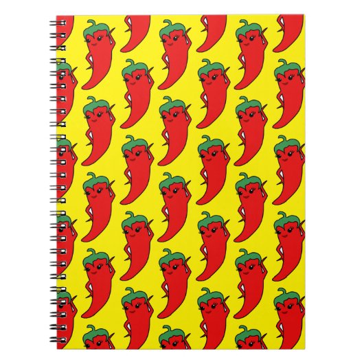 Carnet Kawaii Chili Pepper Drawing Pattern (Devant)