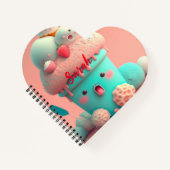Carnet Kawaii crème glacée rose (Devant)