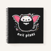 Carnet Kawaii Evil Plans Notebook avec Winged Kitty (Devant)
