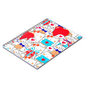 Carnet Kawaii Funny Chats Motif d'amour sans couture (Côté gauche)