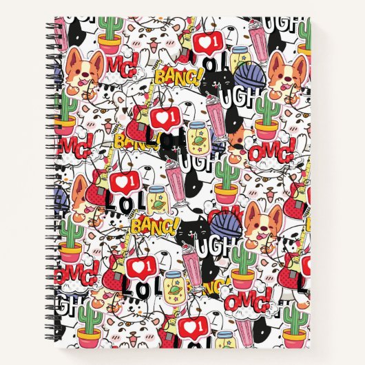 Carnet kawaii funny pet design - cute animal lover  (Devant)