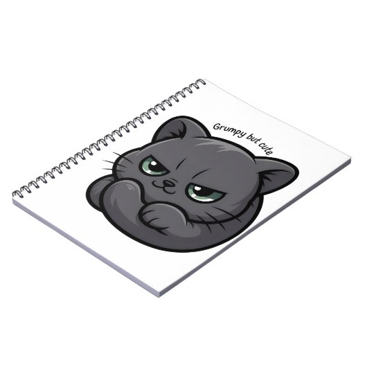 Carnet Kawaii Grumpy Chat pour Notes et Doodles (Côté gauche)