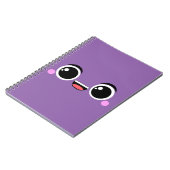 Carnet Kawaii Joyeux Anime Face Violet (Côté gauche)
